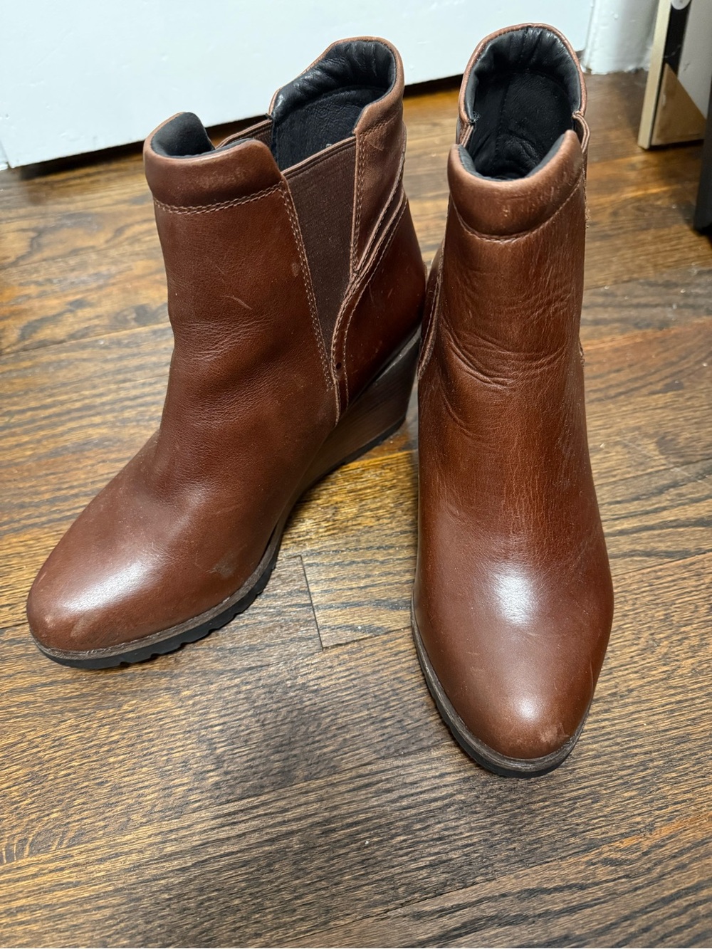 Sorel Brown Wedge Ankle Booties 10